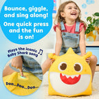 JITTERYGIT Baby Shark Pinkfong - Juguete musical oficial de peluche con forma de tolva animal, juguete inflable para llevar, regalo de cumpleaños para niños y niños pequeños (niños y niñas) a partir