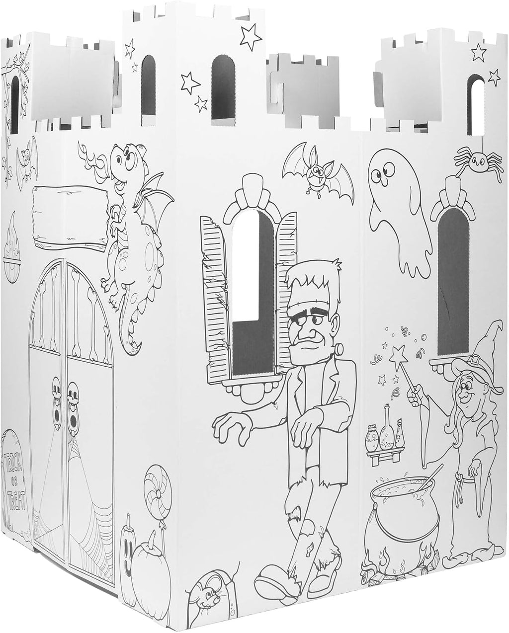 Castillo embrujado de cartón fácil - Fuerte para niños y casa de arte y