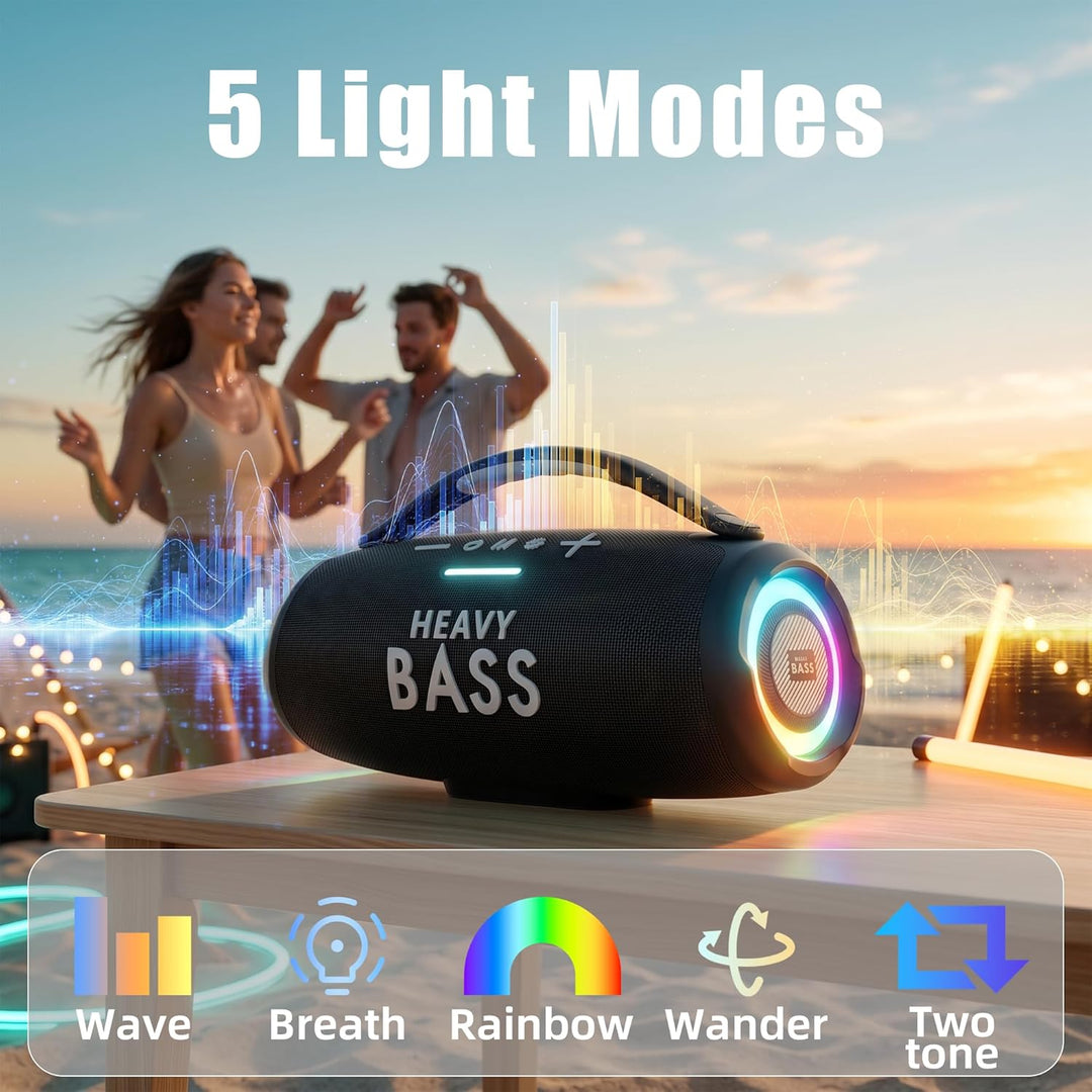 HEAVY BASS Altavoces Bluetooth inalámbricos, altavoz portátil de 80...