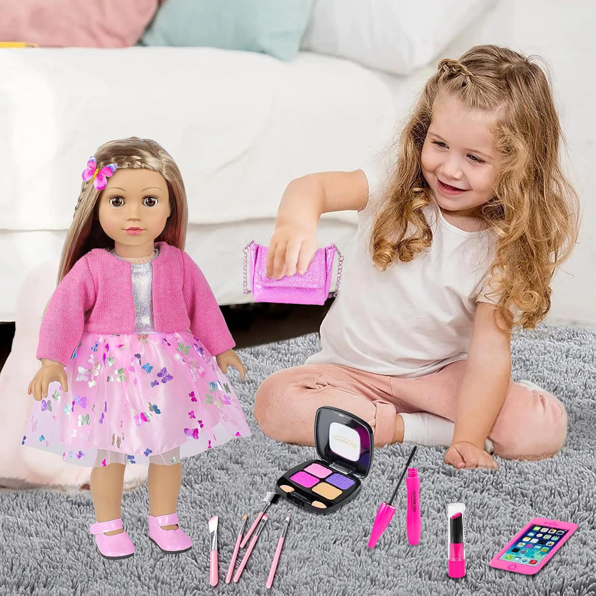 Accesorios de maquillaje y ropa para muñecas americanas