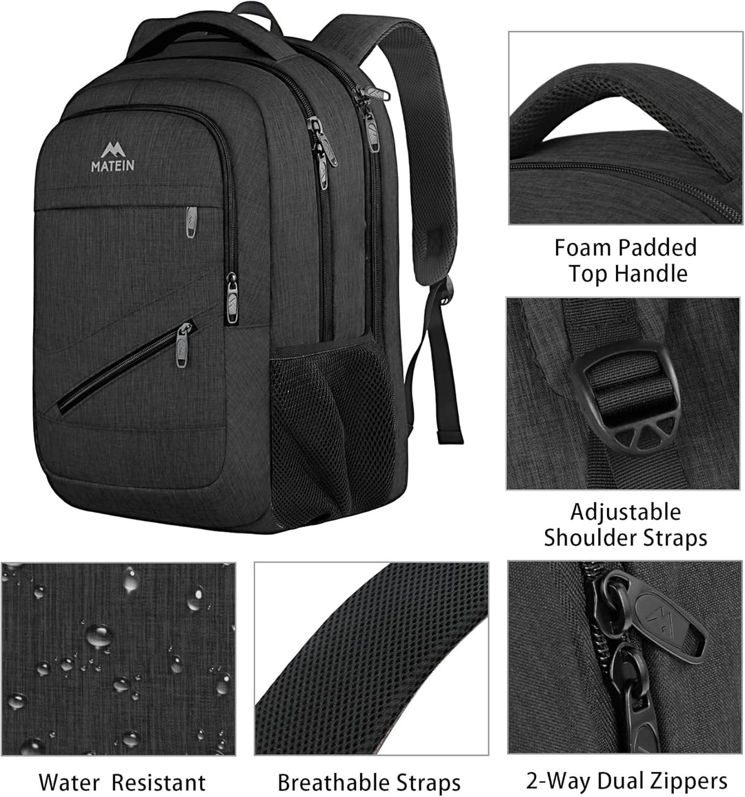 MATEIN Mochila de trabajo para laptop de 17 pulgadas, mochila grand...