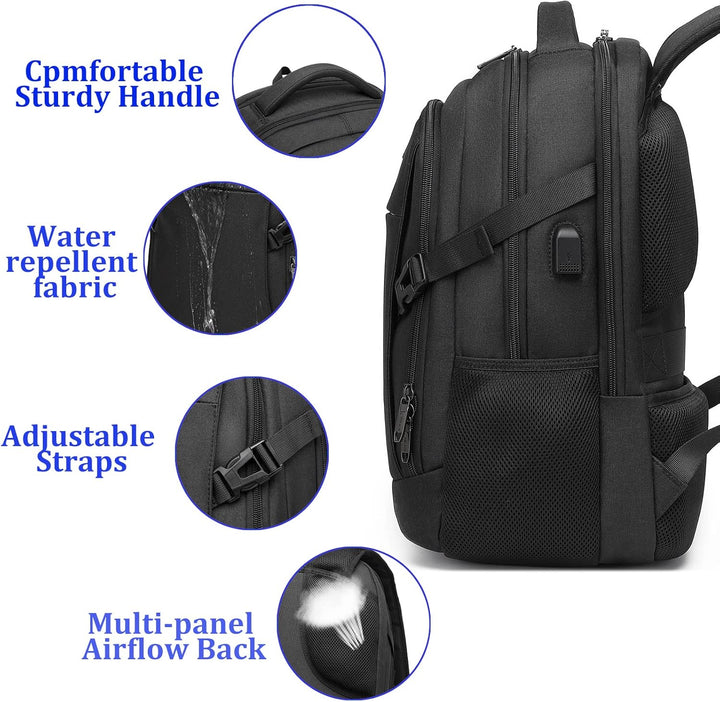 DUSLANG Mochila de viaje para laptop de trabajo con puerto de carga...