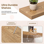 Marsmiles Estantes flotantes de 48 pulgadas para pared, 48 pulgadas de ancho x 9.25 pulgadas de profundidad x 1.25 pulgadas de alto, paquete de 2 estantes largos de madera de ingeniería con soportes