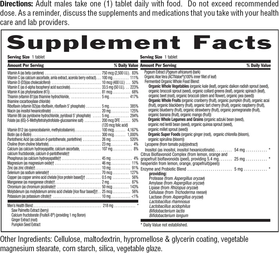Country Life Core Daily-1 para hombres, multivitamínico con probiót...