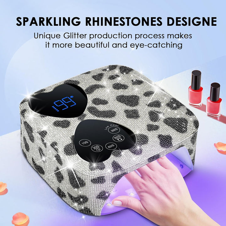 HUITINE - Lámpara de uñas LED UV, inalámbrica, 80 W, recargable, lu...