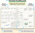 Agenda B5 de 7.5 x 9.8 pulgadas, sin fecha, 2026, diario, semanal y mensual, herramienta de fijación de objetivos de productividad para el trabajo, hogar, agenda de TDAH para adultos