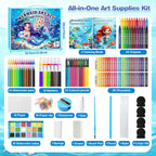 Kit de dibujo de sirena de 208 piezas, regalo para niñas y niños