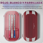 CHEF iQ Sense | USA 250 Limited Edition | Termómetro inalámbrico inteligente para carne azul rojo blanco | 3 sondas ultrafinas | Rango ilimitado WiFi | Seguro de 1000 °F | Barbacoa, parrilla, horno