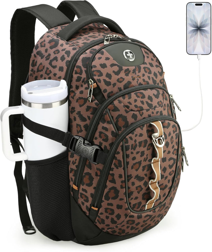 Swissdigital Mochila para laptop con puerto de carga USB, mochila d...
