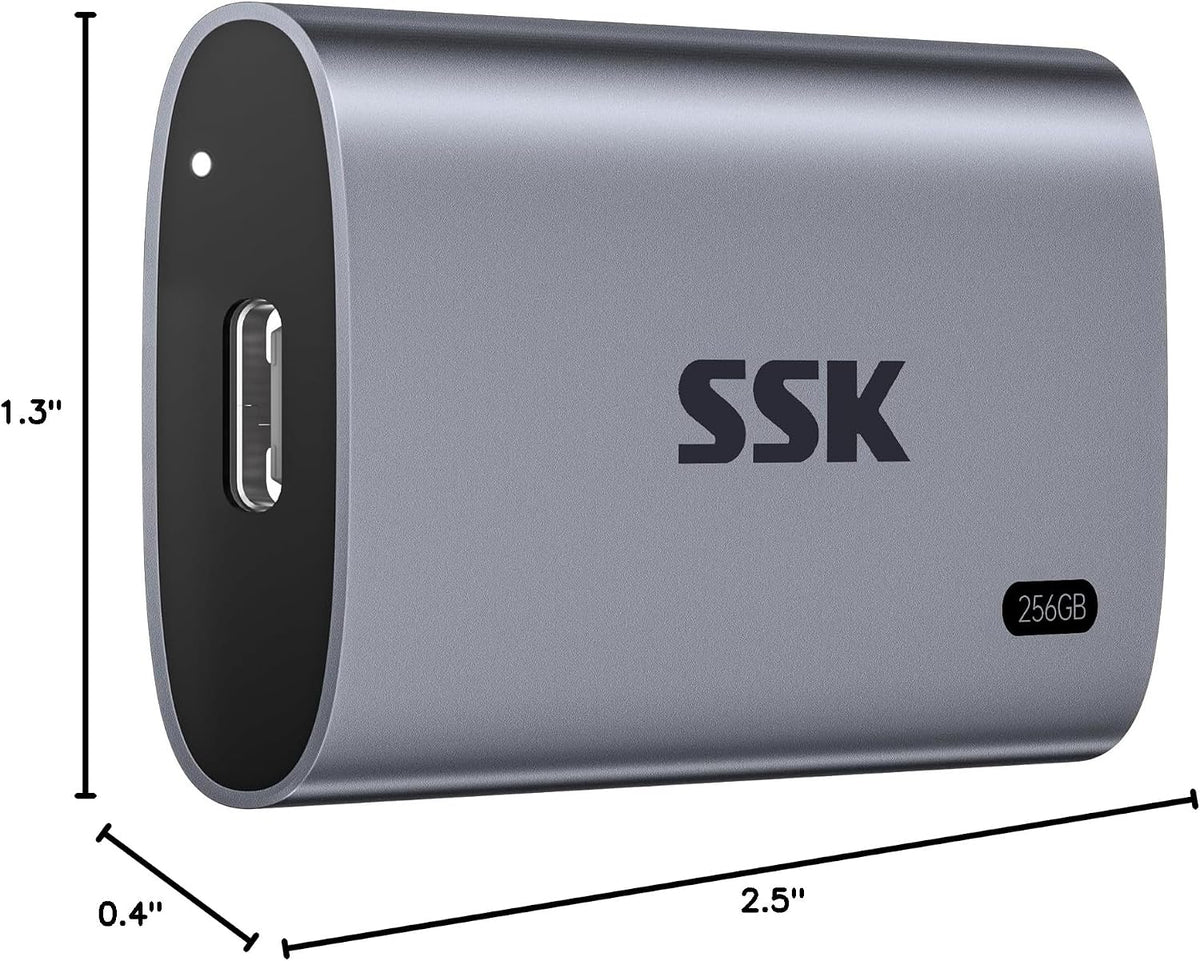 SSK Disco duro externo SSD de 256 GB, SSD portátil de hasta 550 MB\...