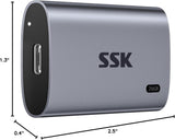 SSK Disco duro externo SSD de 256 GB, SSD portátil de hasta 550 MB\...