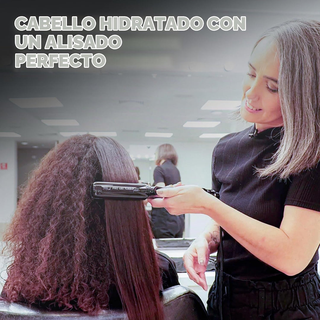 MQ Hair - Plancha plana de titanio profesional 480°F Turbo Bivolt N...