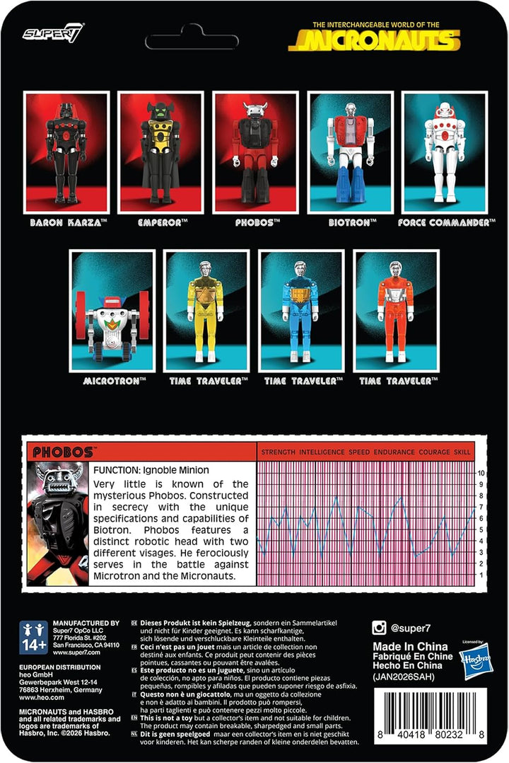 Super7 Micronauts Reaction+ Wave 04 - Figura de acción de Phobos