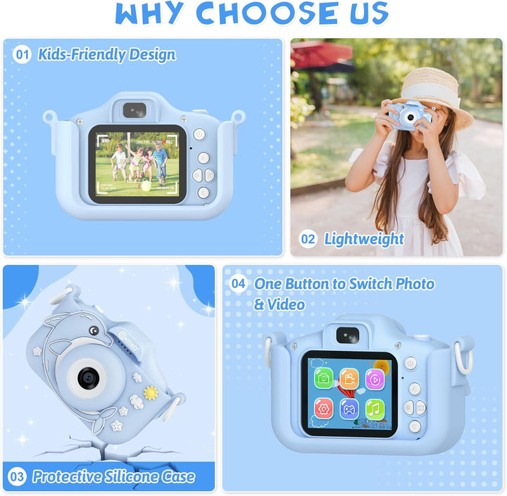 Contixo KC3A - Cámara digital para niños, cámara infantil de 1080P...