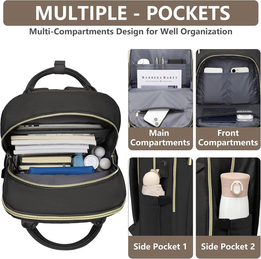 bagswan Mochila para laptop para mujer, 54-Negro, 15,6 pulg., Mochi...