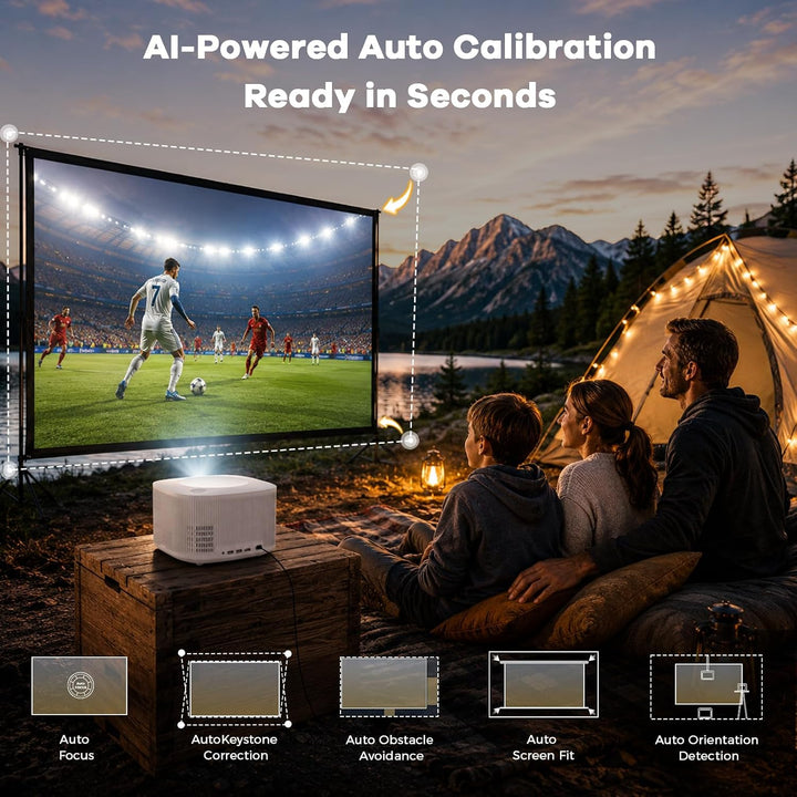 Proyector para exteriores 4K con WiFi y Bluetooth: [3500 Bright\/60...