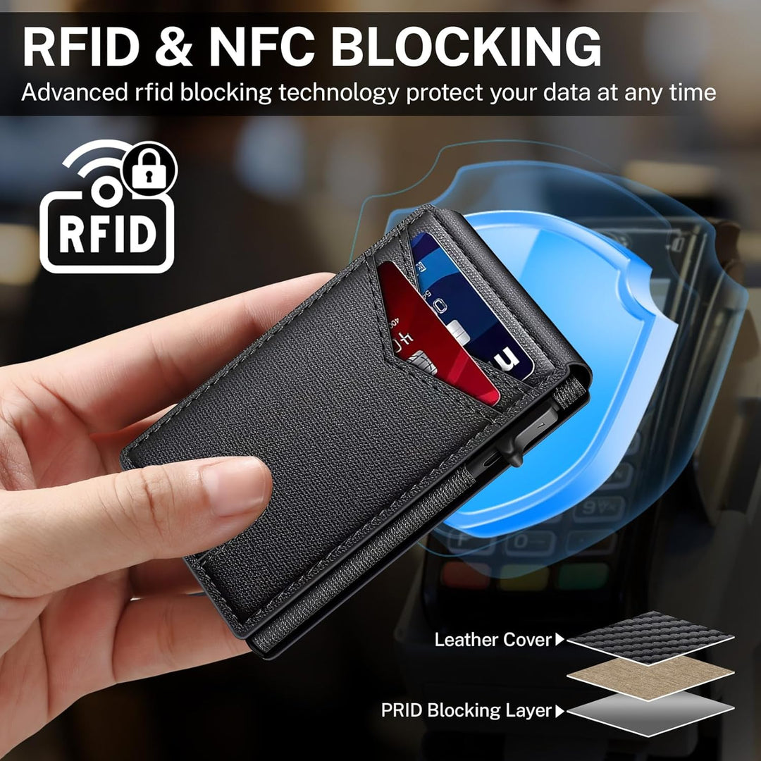 Meridova Cartera para hombres con clip para dinero, soporte delgado...