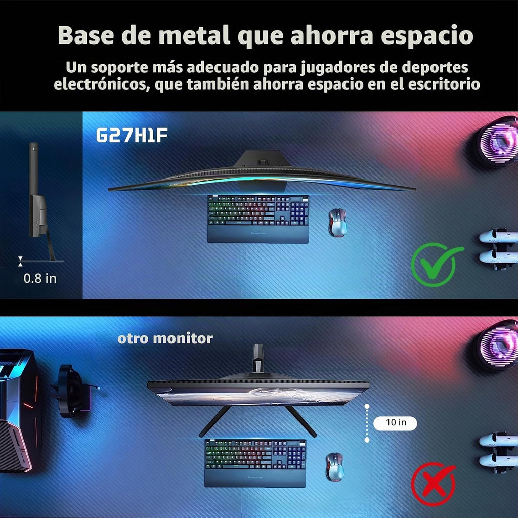 Hikers Monitor curvo para juegos de 27 pulgadas 240Hz, monitor de c...