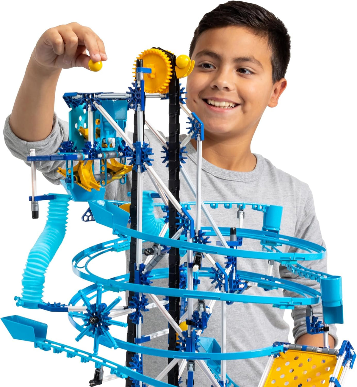 K'NEX - Pista de Canicas con Motor, 504 Piezas, Construcción STEM, Set de Construcción para Niños, Edades 8+