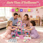 Casa de muñecas de 13 habitaciones para niñas, casa de muñecas de ensueño