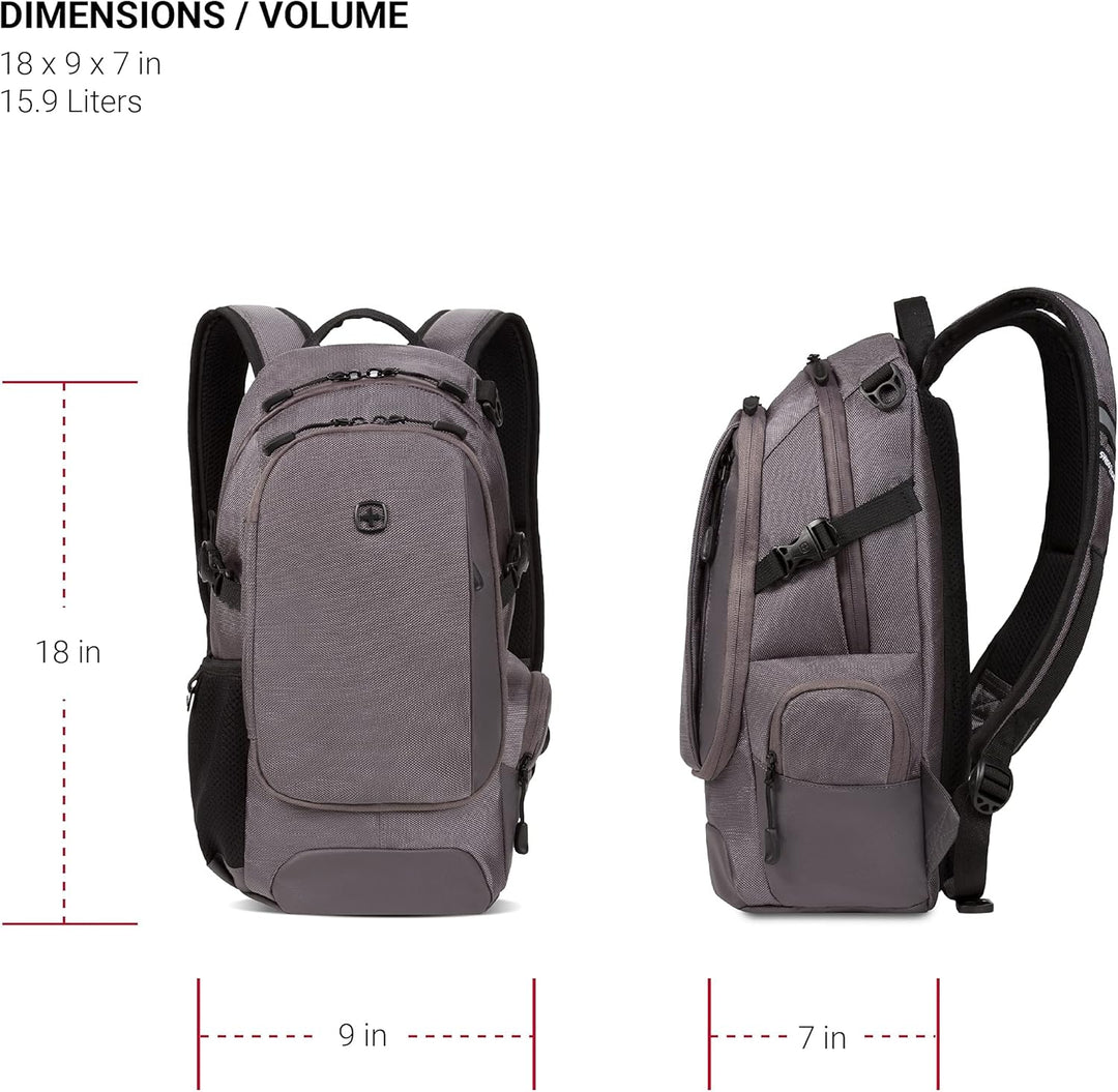 SwissGear 3598 Mochila de Día Estrecha, gris Ballistic
