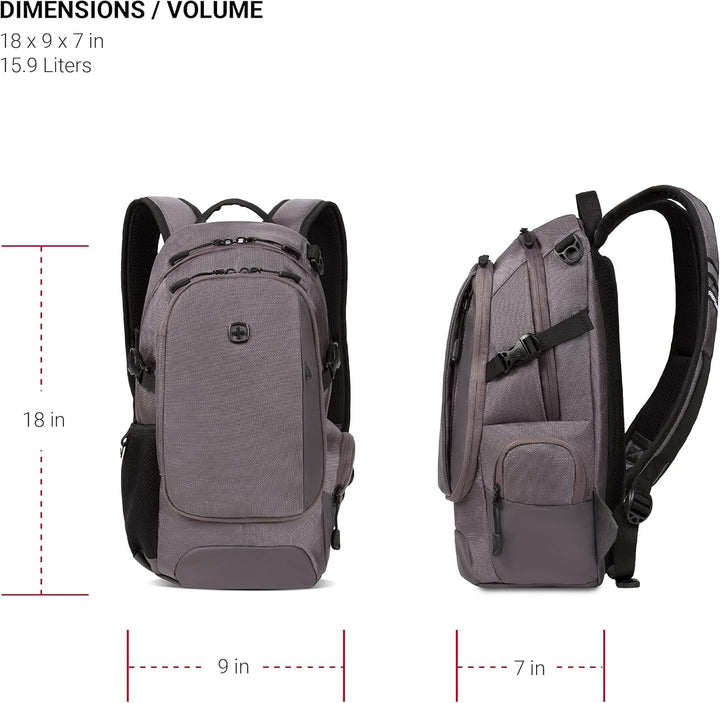 SwissGear 3598 Mochila de Día Estrecha, gris Ballistic