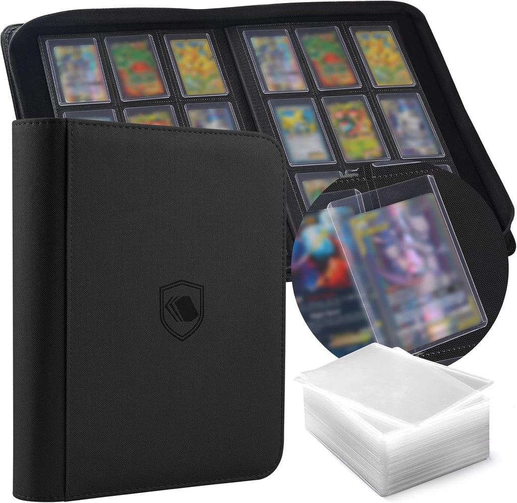 Carpeta Top Loader 9 Bolsillos, Capacidad para 360 Toploaders, 100 Toploaders INCLUIDOS