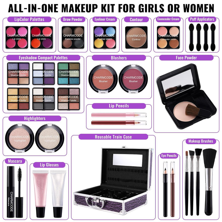 Kit completo de maquillaje para adolescentes y mujeres, estuche de...
