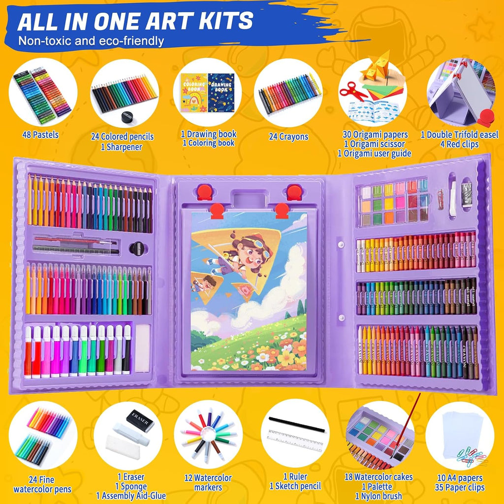 All en One Art Supplies Include Drawing Kit, Origami & Paper-Cutting Crafts