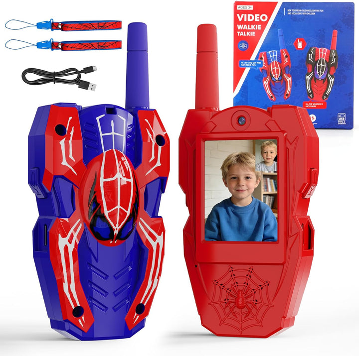 Walkie Talkies de video para niños, paquete de 2 unidades, cámara d...