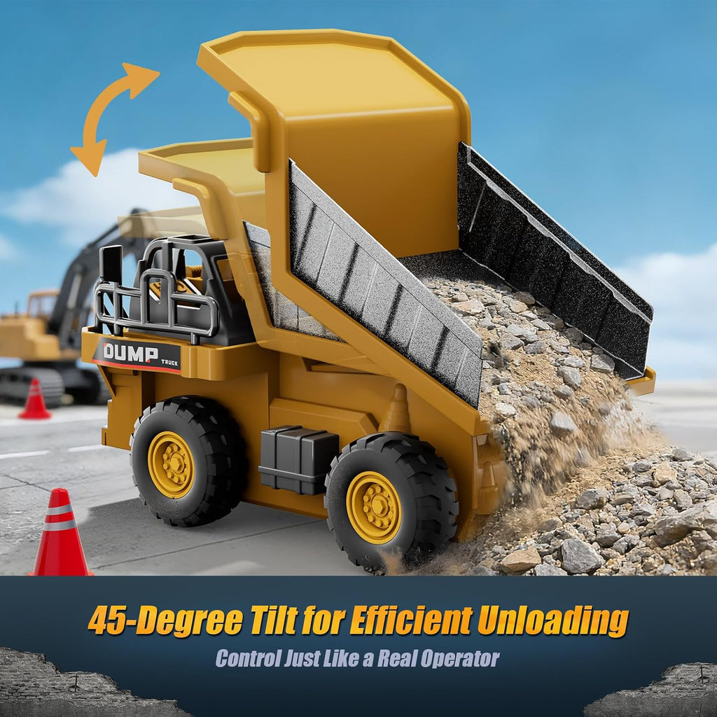 Camión volquete RC 1:64, mini juguete de escritorio con control remoto para