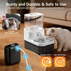 Fuente de agua inalámbrica para gatos 3L, separación de aguas residuales