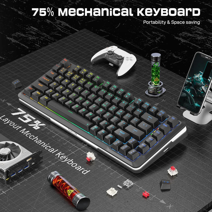 Redragon K713 Teclado mecánico inalámbrico, teclado para juegos RGB...
