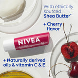 NIVEA Cherry Lip Care, paquete de bálsamo labial teñido de rubí con...