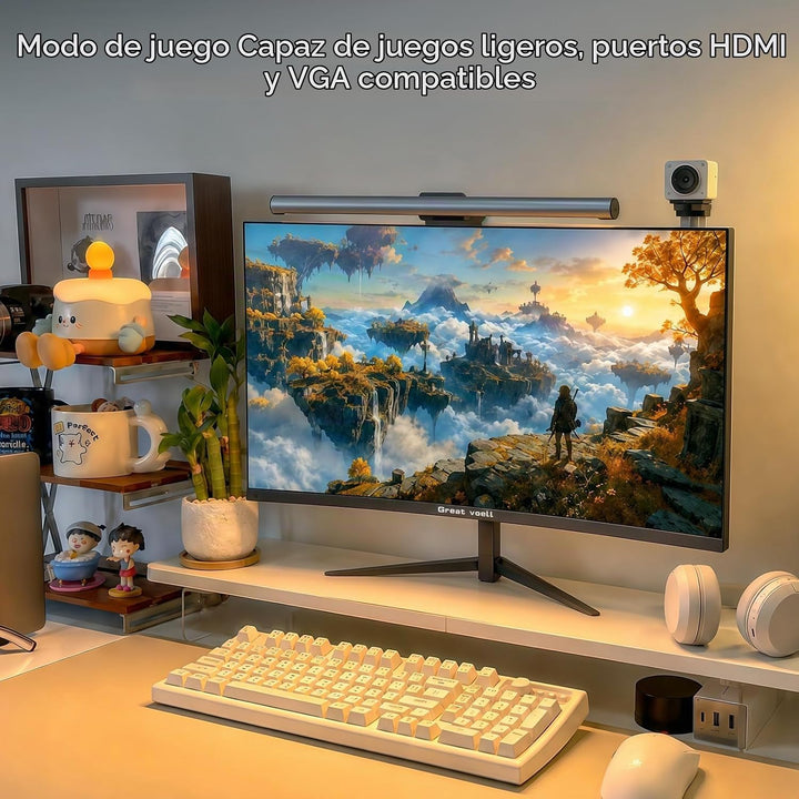 Great voell Monitor de computadora curvo de 27 pulgadas, pantalla F...