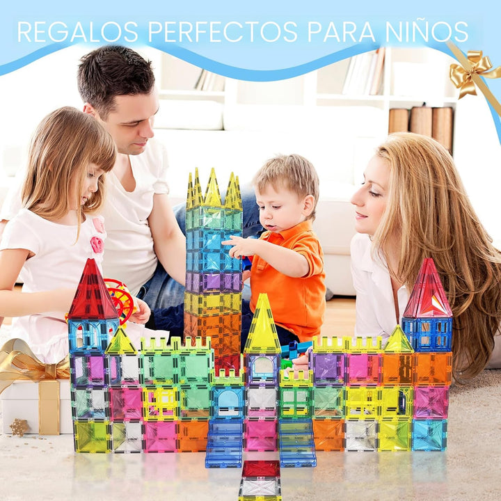 Paaxido Azulejos magnéticos, juego de 100 bloques magnéticos, bloqu...