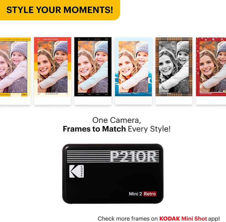 KODAK Mini 2 Retro 4PASS - Impresora fotográfica portátil de 2.1 x...