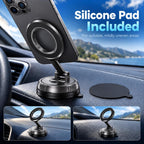 Soporte magnético para teléfono de coche compatible con MagSafe, soporte plegable de aleación de zinc, ajuste de 4 ejes para tablero y parabrisas para iPhone 18-12