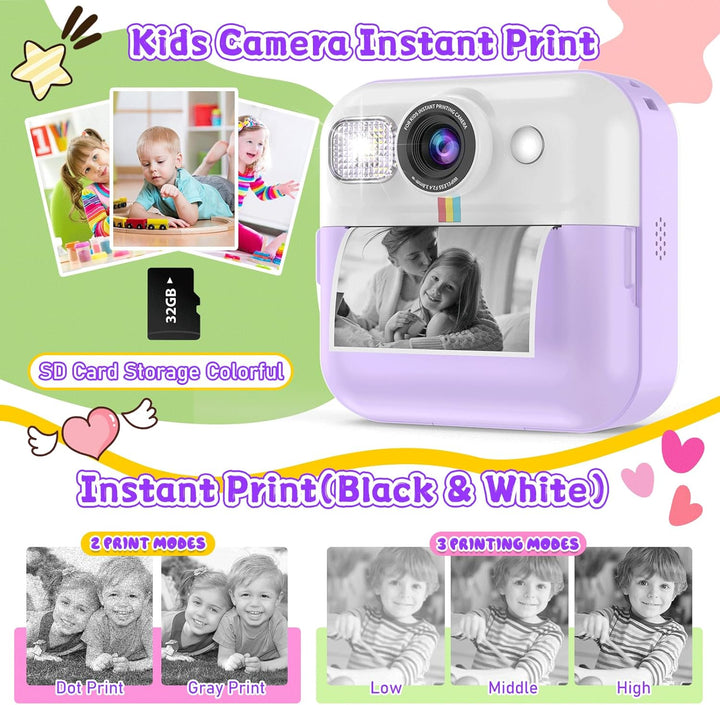 Cámara de impresión instantánea para niños, regalo de Navidad y cum...