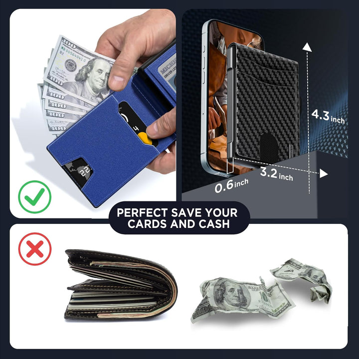 Cartera para hombre \u2013 Funda desplegable, ranura para efectivo...