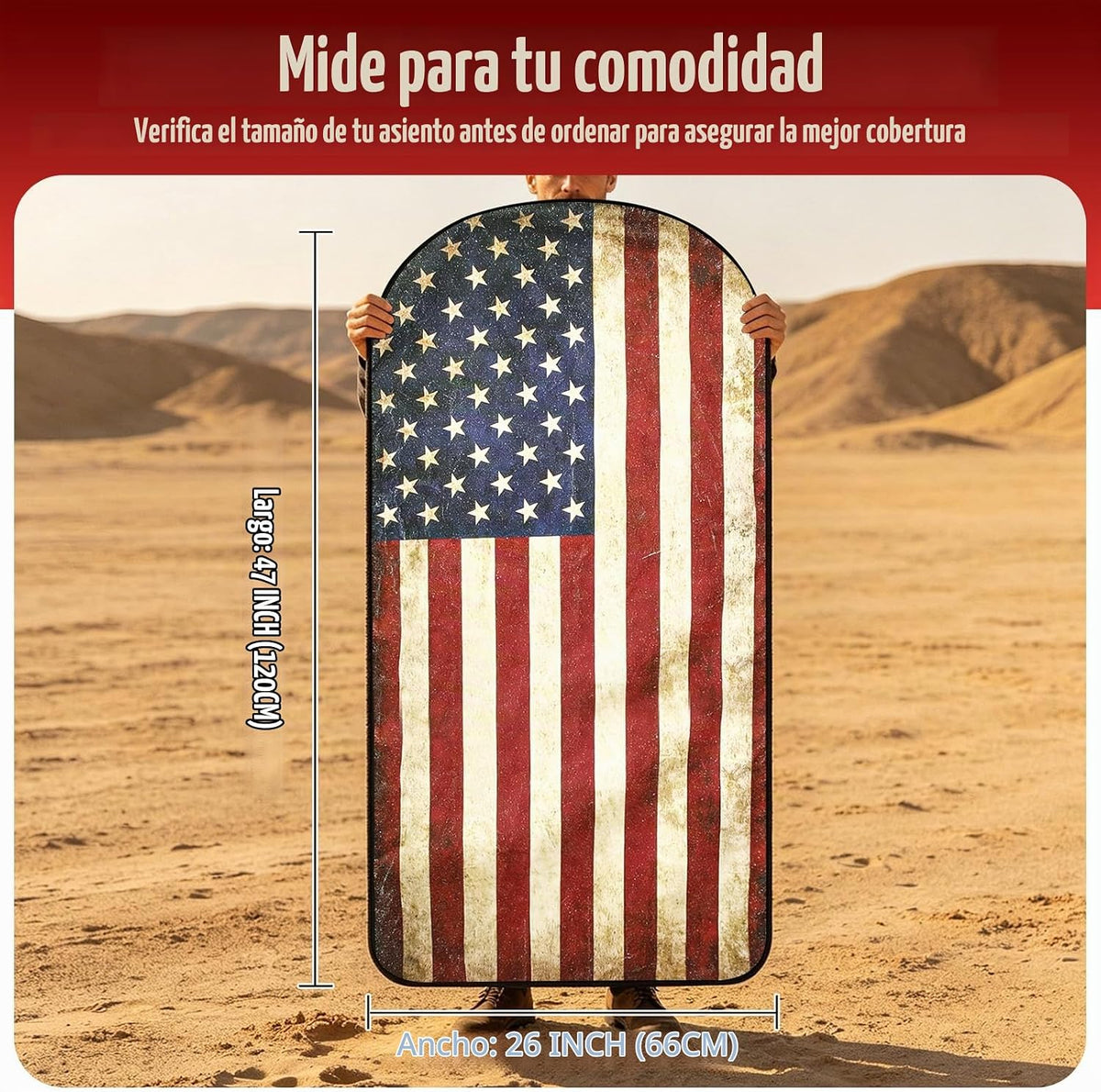 Funda para asiento de automóvil, diseño de bandera estadounidense