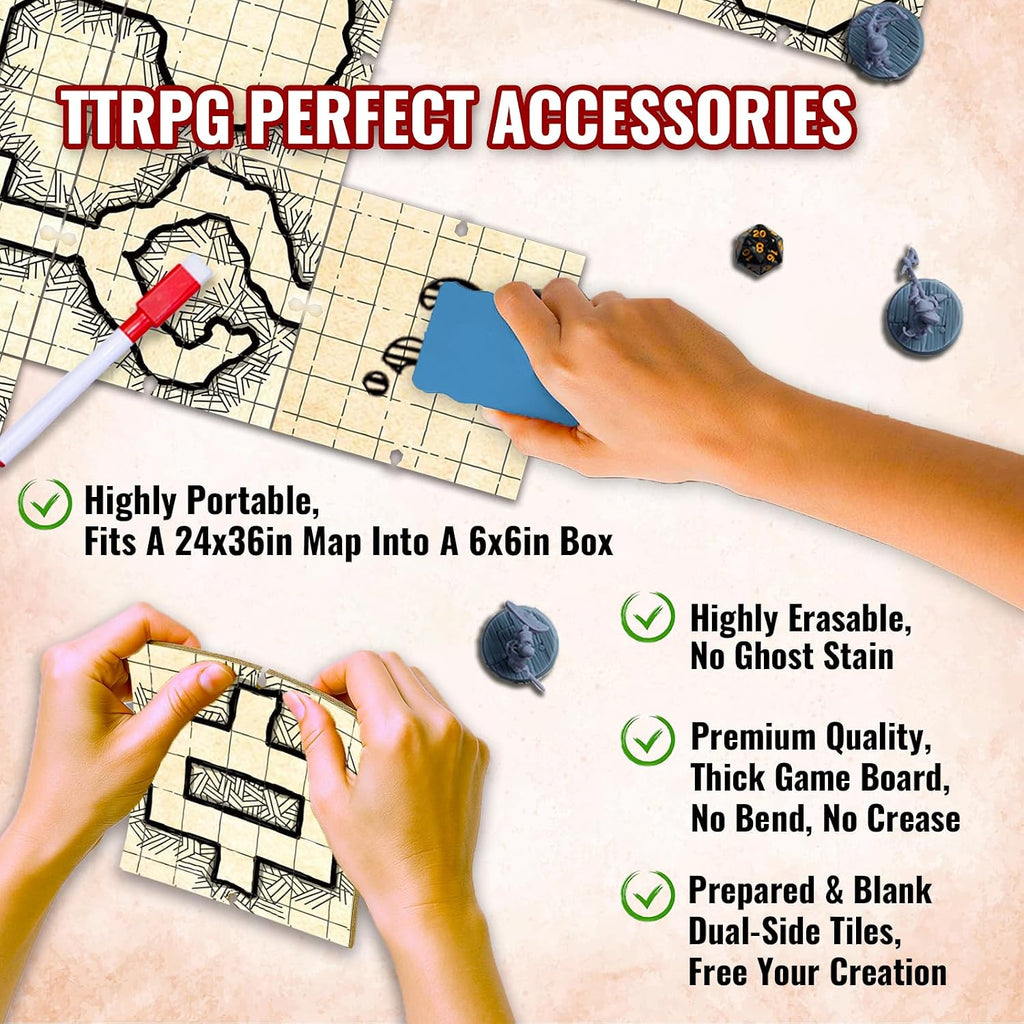 Azulejos de mapa de batalla para DND y RPG - Mapas modulares de mazmorras |