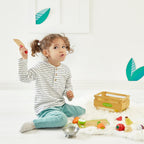 Janod Juego maxi de frutas y verduras - Comida de madera para jugar en rodajas - Juego de 13 piezas - A partir de 3 años - J06607