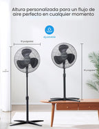 PELONIS Ventilador de pedestal oscilante ajustable de 16" para...