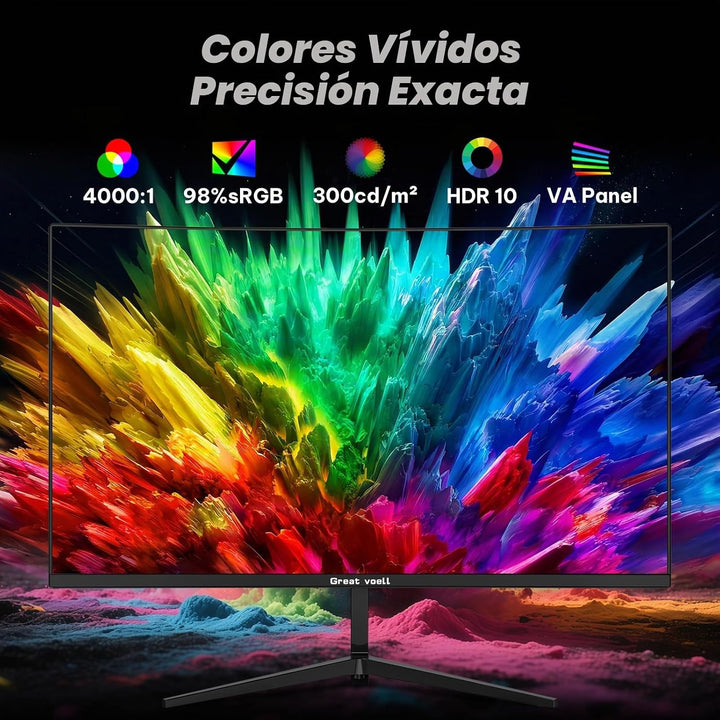 Great voell Monitor curvo para juegos de 24 pulgadas 200Hz, pantall...