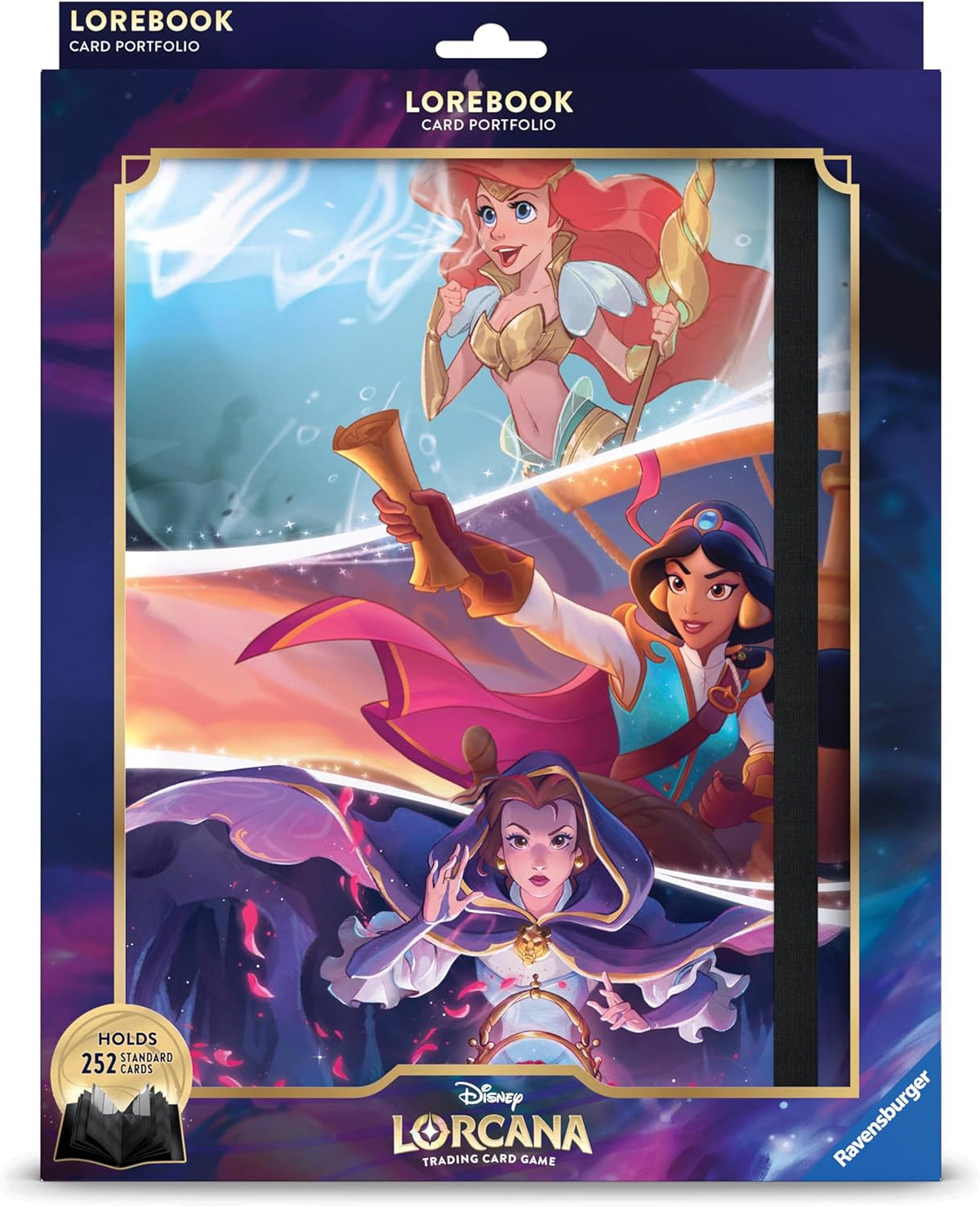 Ravensburger Disney Lorcana - Cartera de tarjetas de princesa TCG | Capacidad para hasta 252 tarjetas | Almacenamiento premium | Protección elegante | Ideal para coleccionistas y jugadores | A partir de 8 años