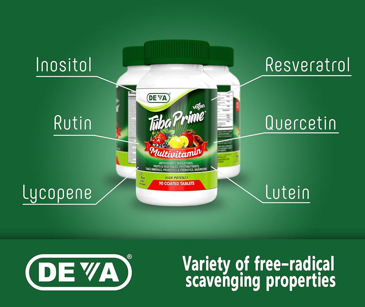 DEVA Tuba Prime Multivitamínico vegano sin hierro \u2013 Suplemento...