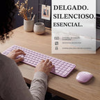 UBOTIE Combo de teclado y mouse inalámbricos, Rosa