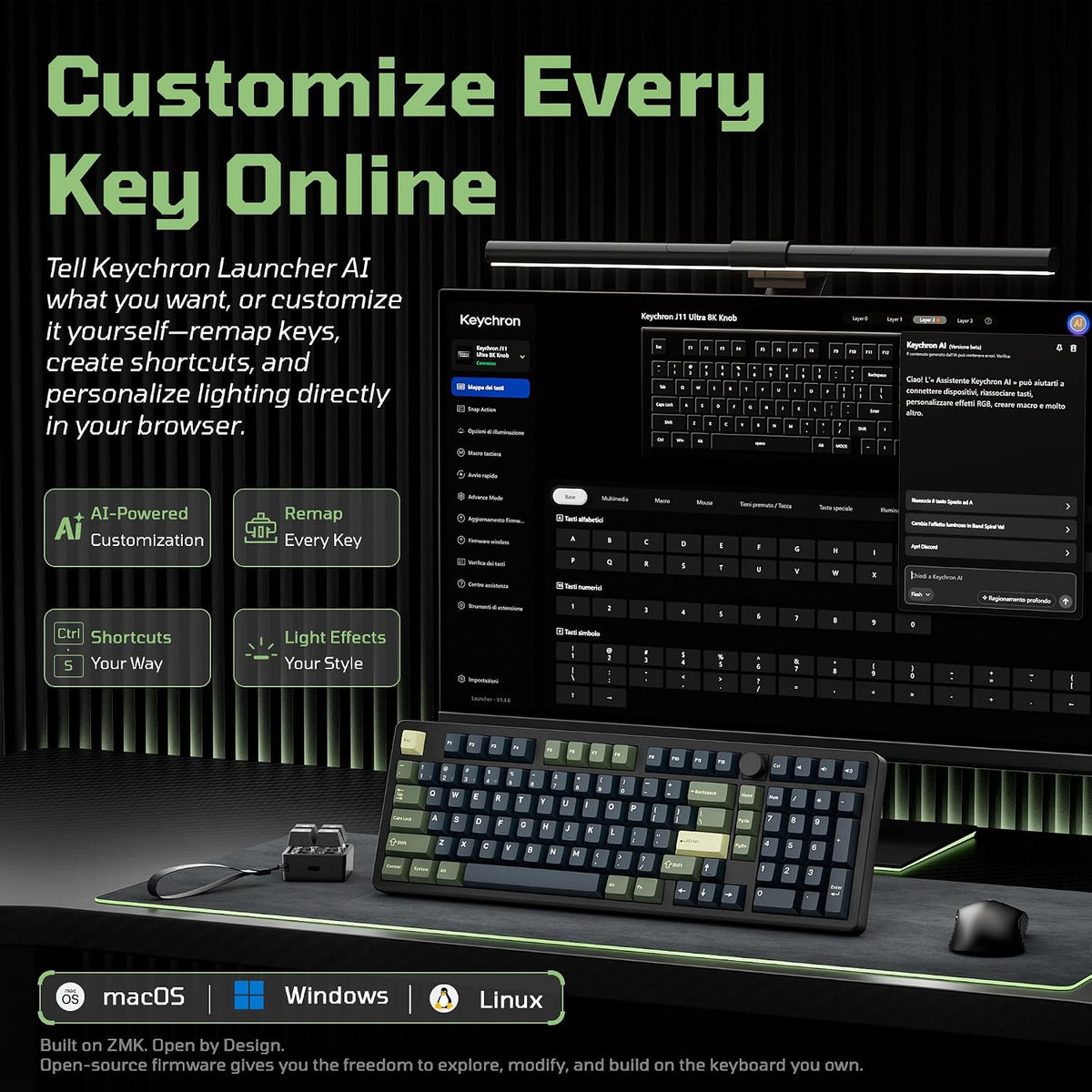 Keychron J11 Ultra 8K, teclado mecánico inalámbrico de aluminio completo al