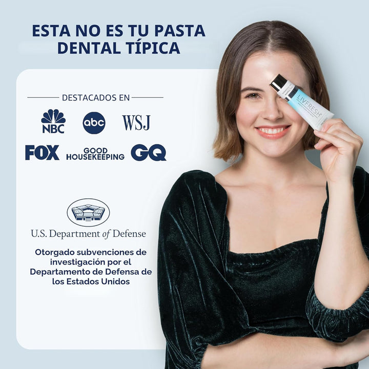 LIVFRESH Pasta de dientes de gel clínicamente probada, sin SLS, sin...